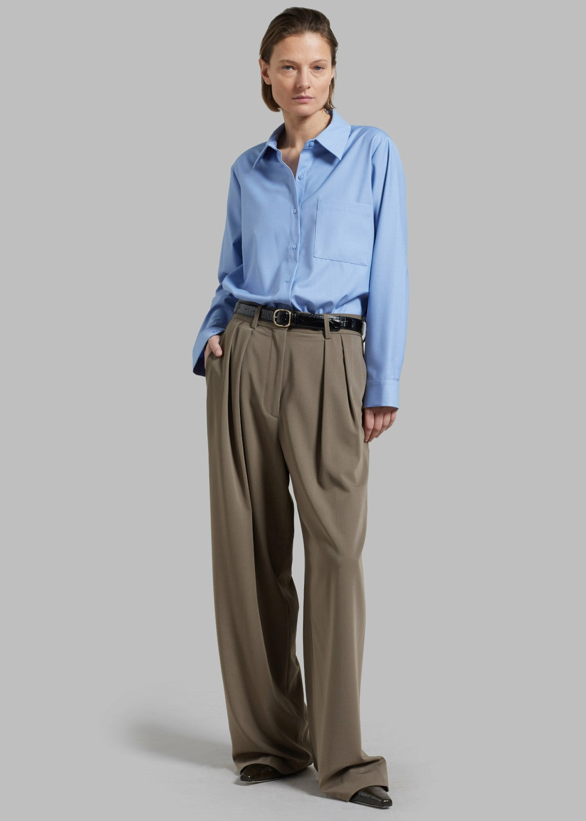 Tansy Pleated Trousers - Olive