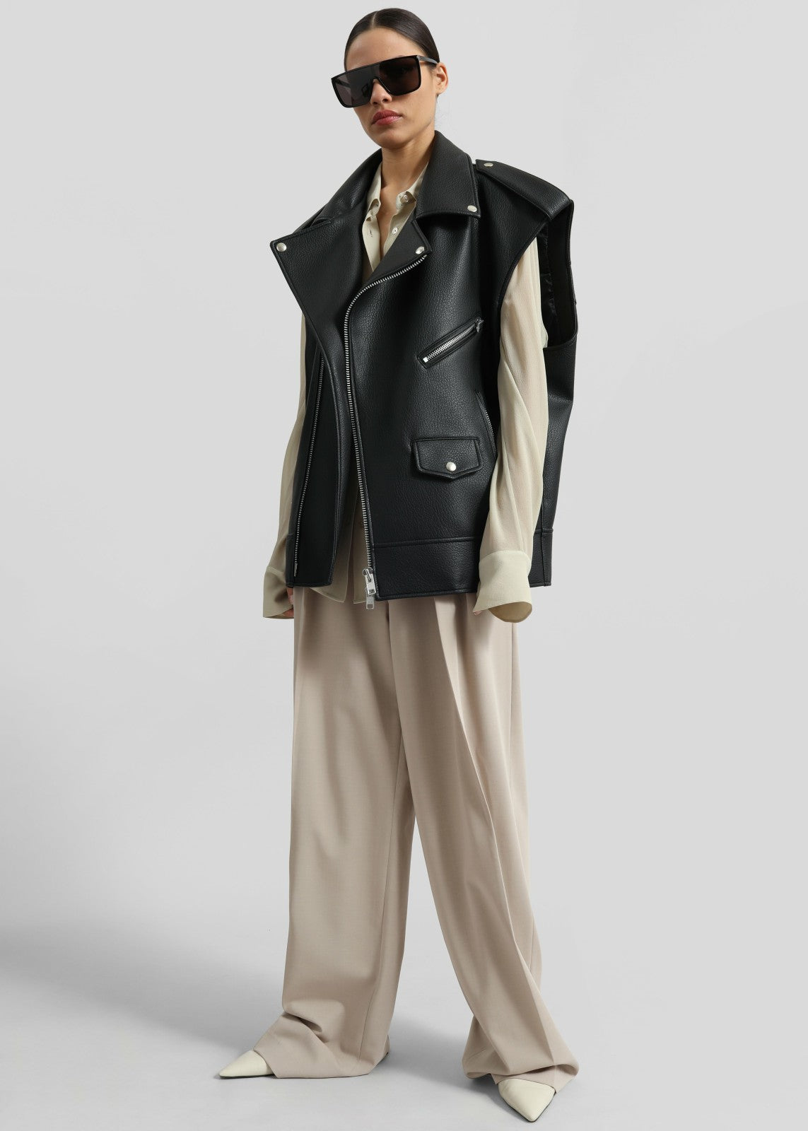 Tansy Pleated Trousers - Beige