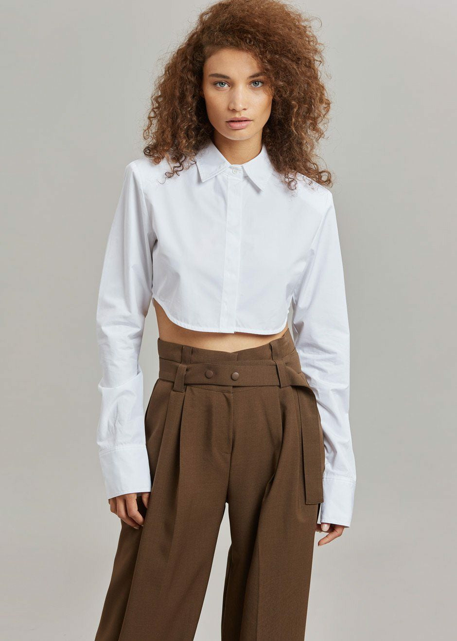 Uma Cropped Shirt - White