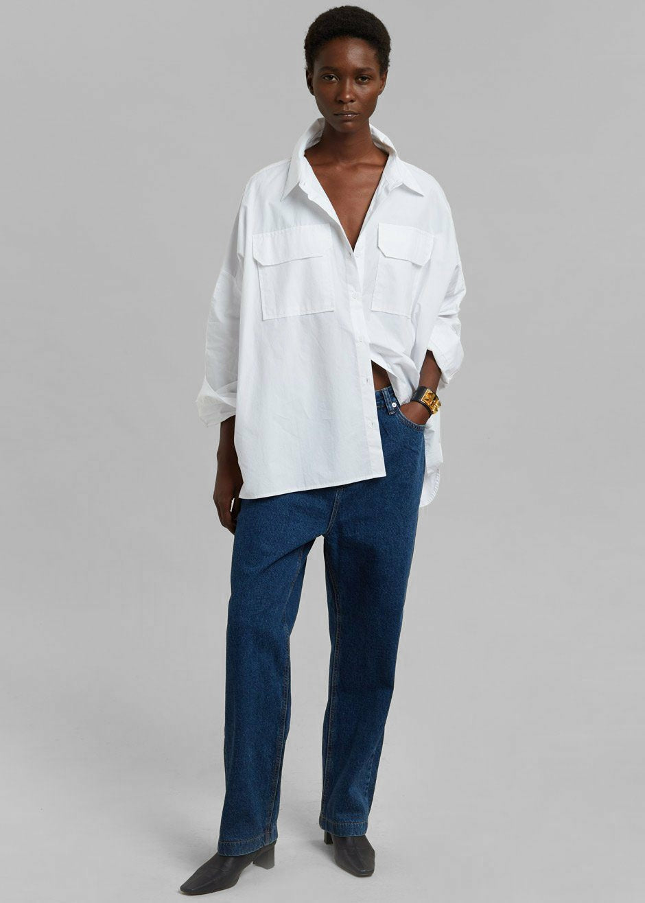 Elara Oversized Shirt - Optic White
