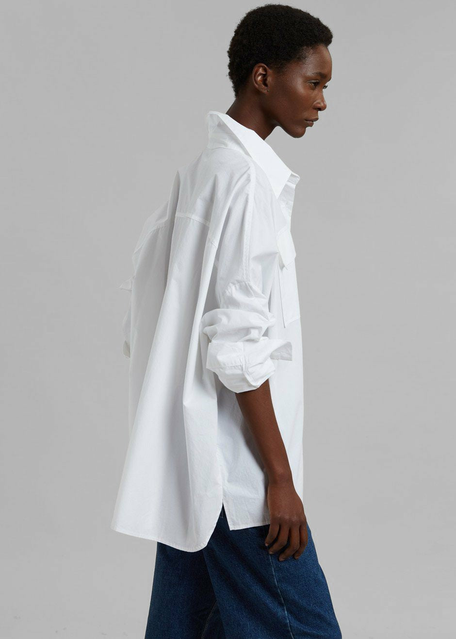 Elara Oversized Shirt - Optic White