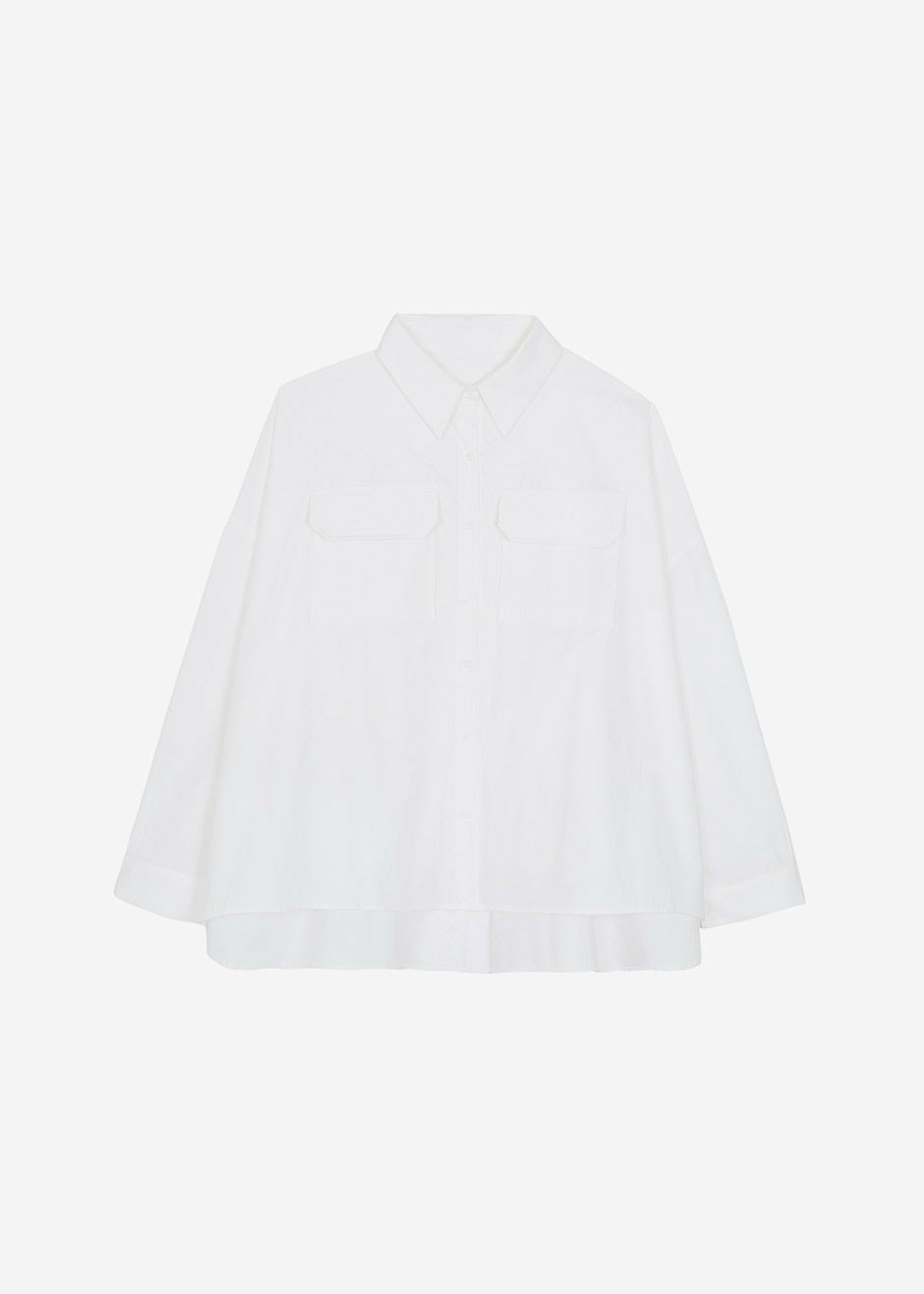 Elara Oversized Shirt - Optic White