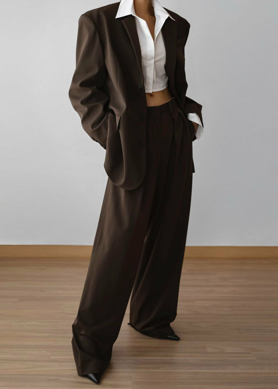 Tansy Oversized Blazer - Chocolate
