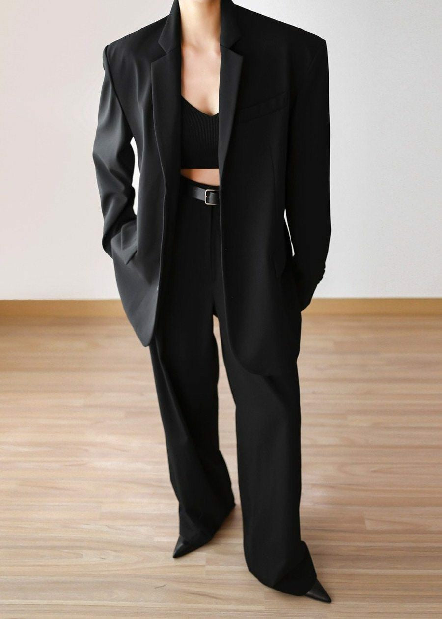 Tansy Pleated Trousers - Black