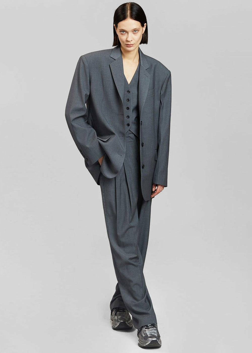 Gelso Waistcoat - Dark Grey Melange