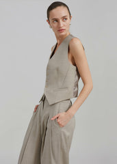 Gelso Waistcoat - Light Taupe Melange