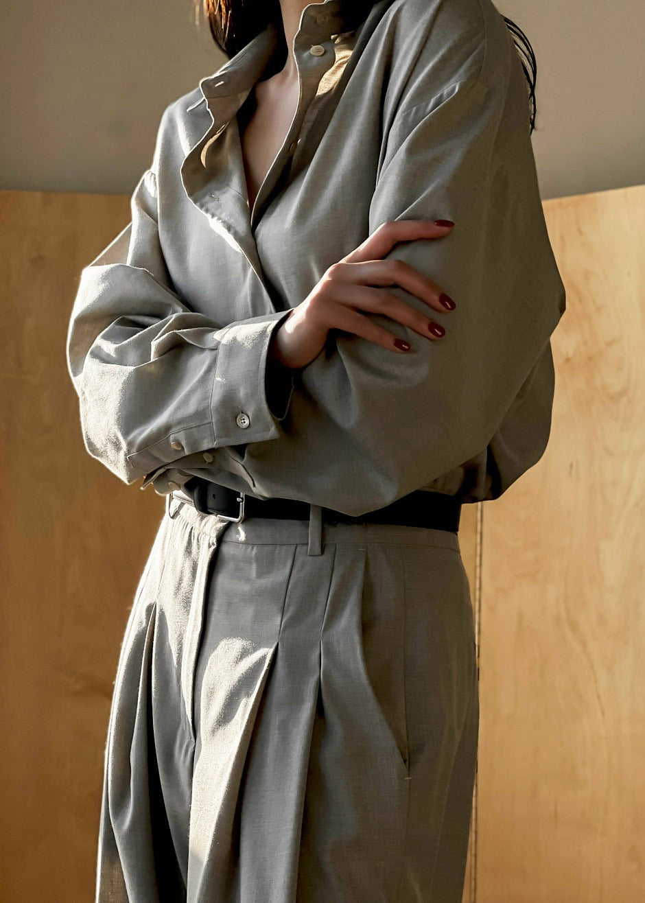 Gelso Shirt - Light Taupe Melange