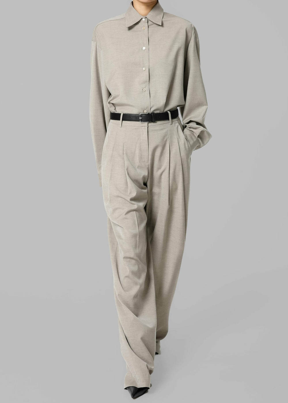 Gelso Shirt - Light Taupe Melange