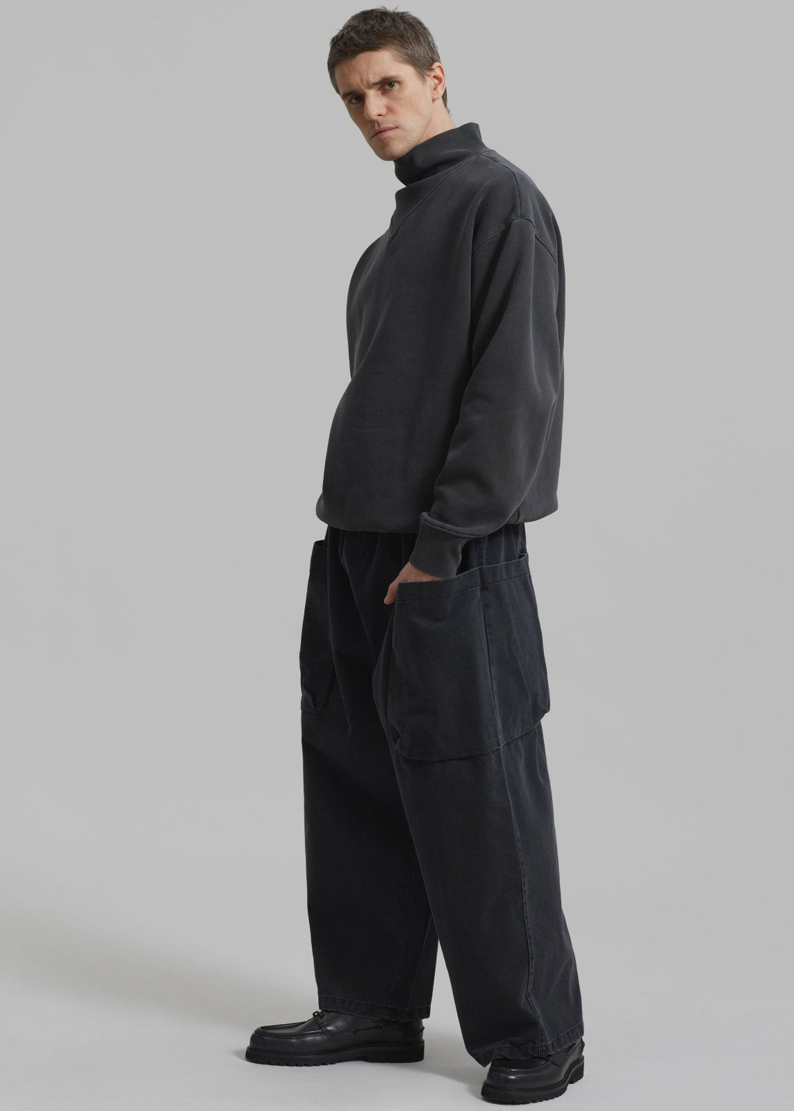 Cliff Denim Balloon Pants - Black