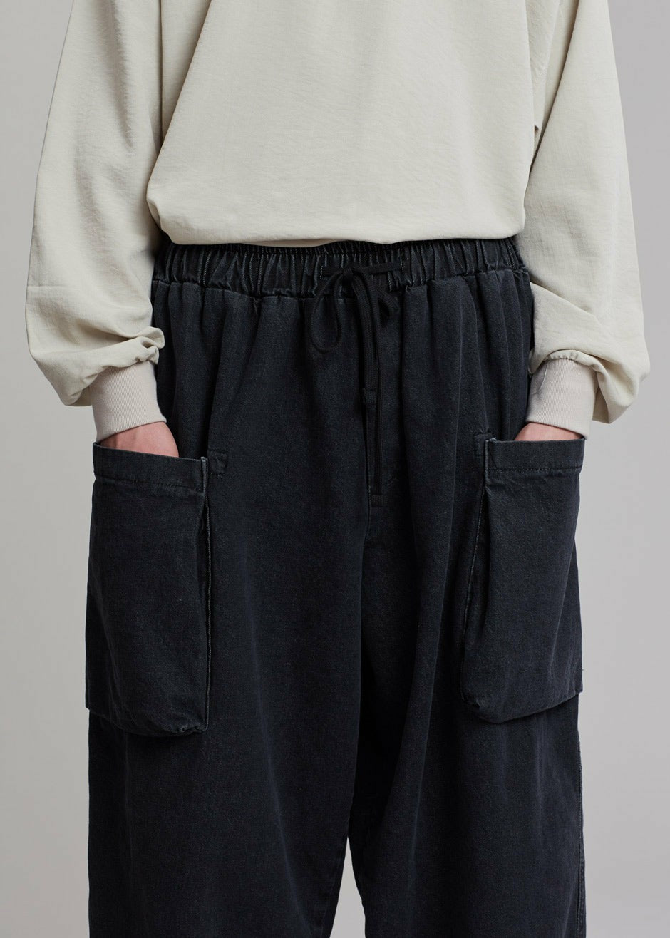 Cliff Denim Balloon Pants - Black