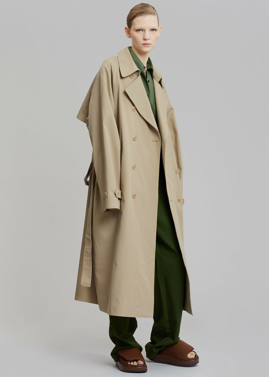 Umi Belted Trench Coat - Beige