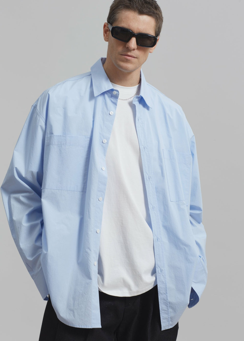 Gus Oversized Shirt - Sky