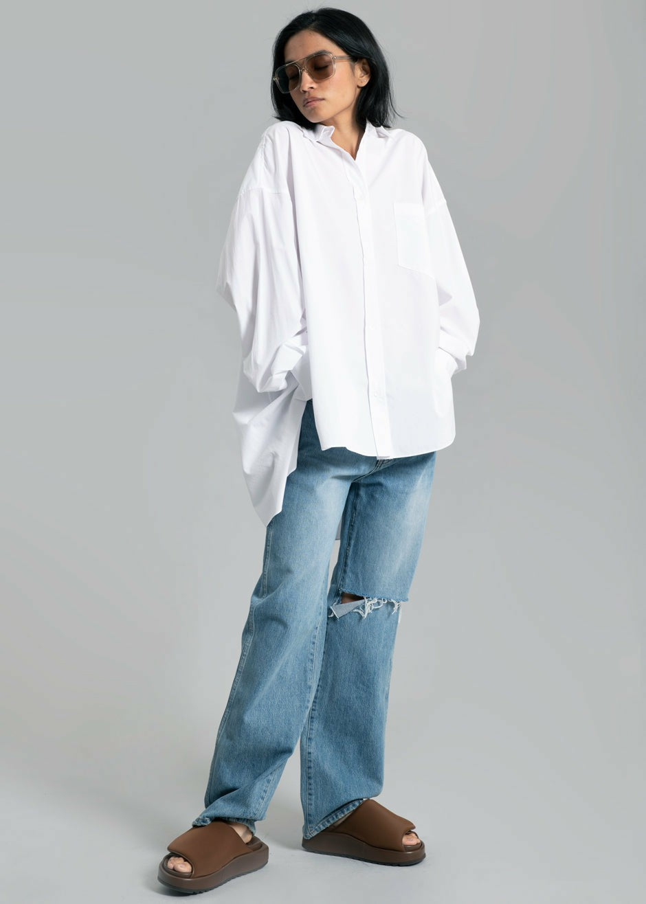 Kat Soft Oversized Shirt - White