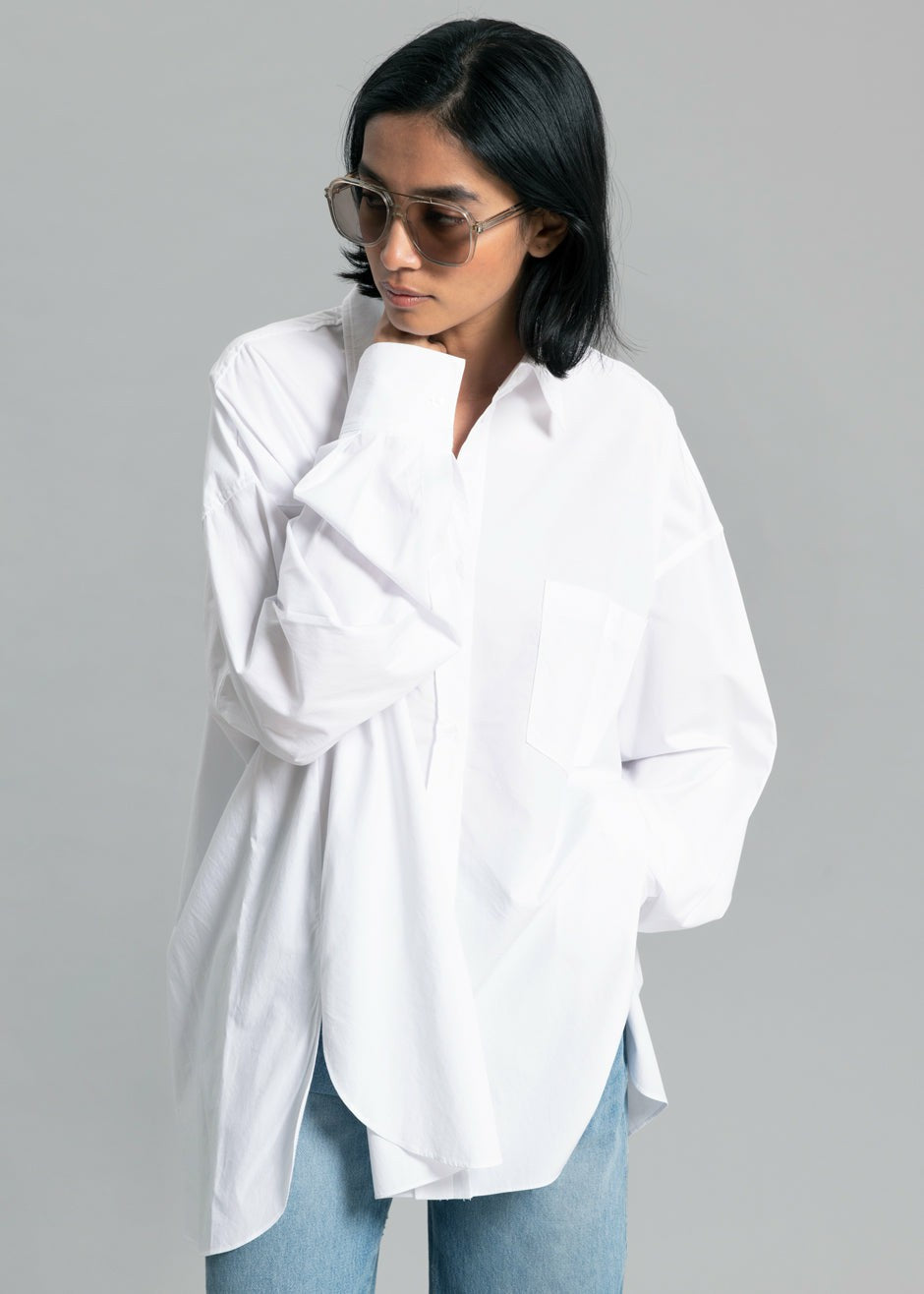 Kat Soft Oversized Shirt - White