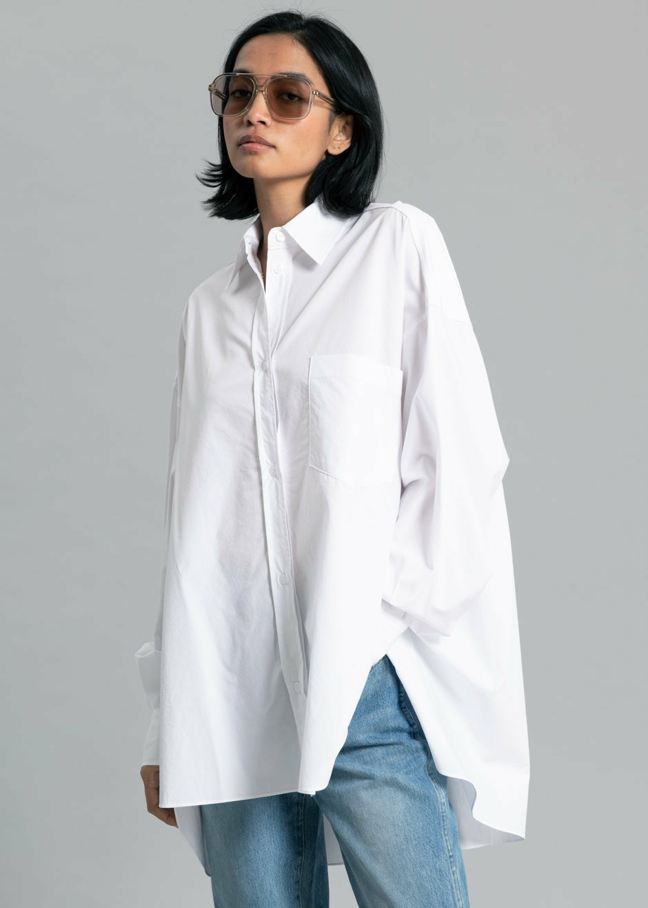 Kat Soft Oversized Shirt - White