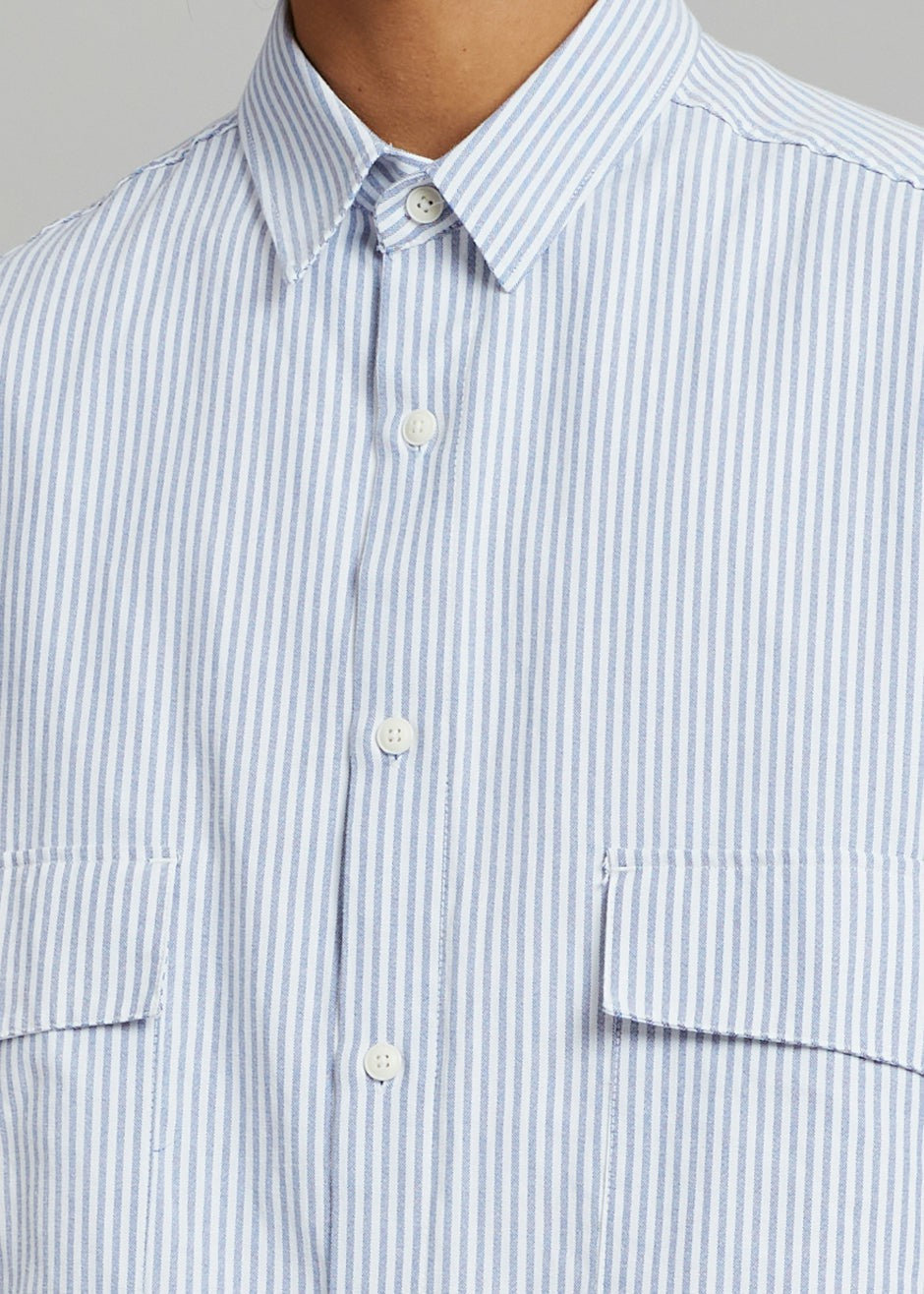 Ethan Pocket Shirt - Blue Stripe