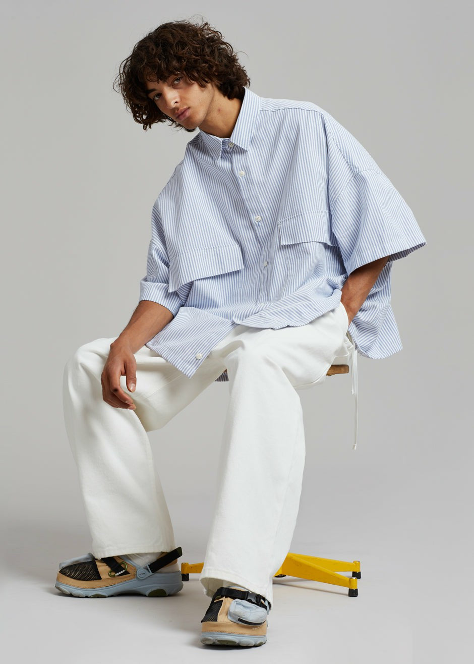 Ethan Pocket Shirt - Blue Stripe