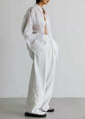 Marlow Oversized Linen Shirt - White