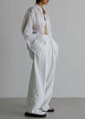 Marlow Oversized Linen Shirt - White