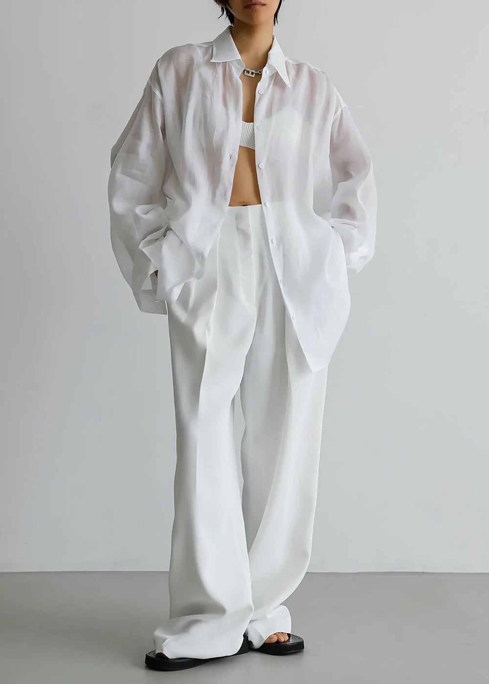 Marlow Oversized Linen Shirt - White