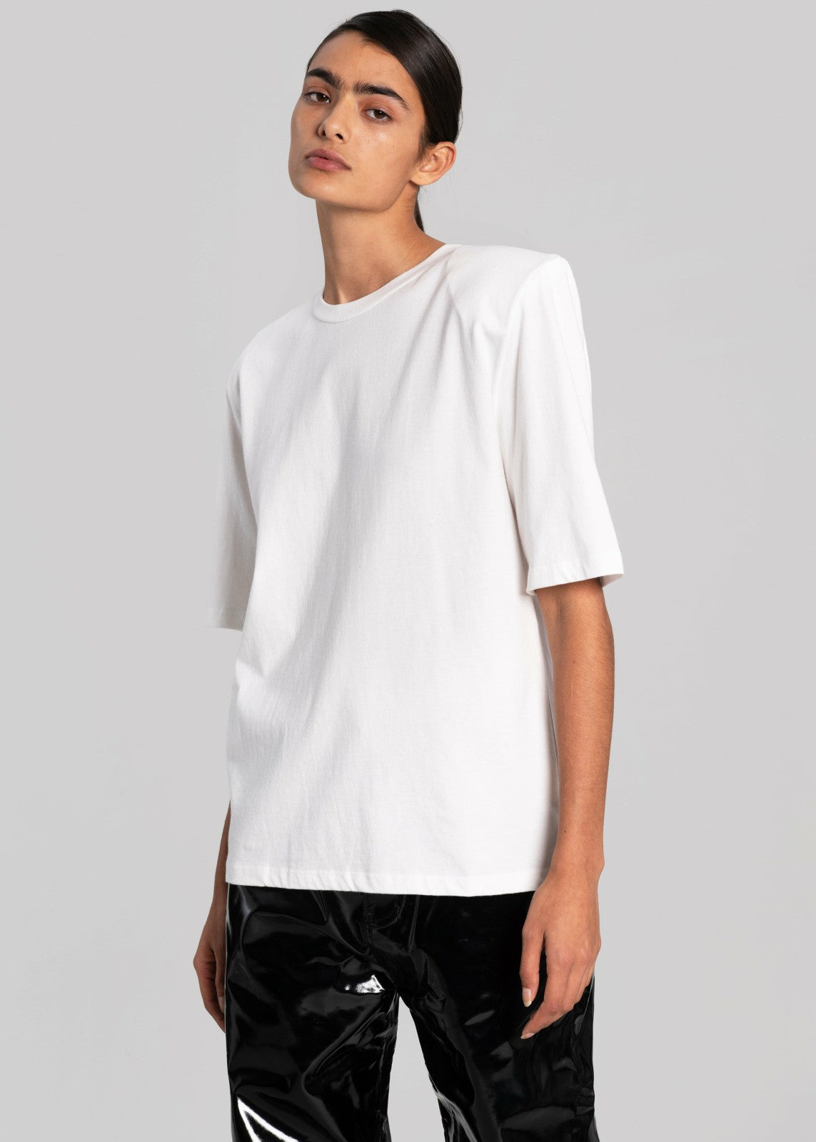 Carrington Padded Shoulder Tee - White