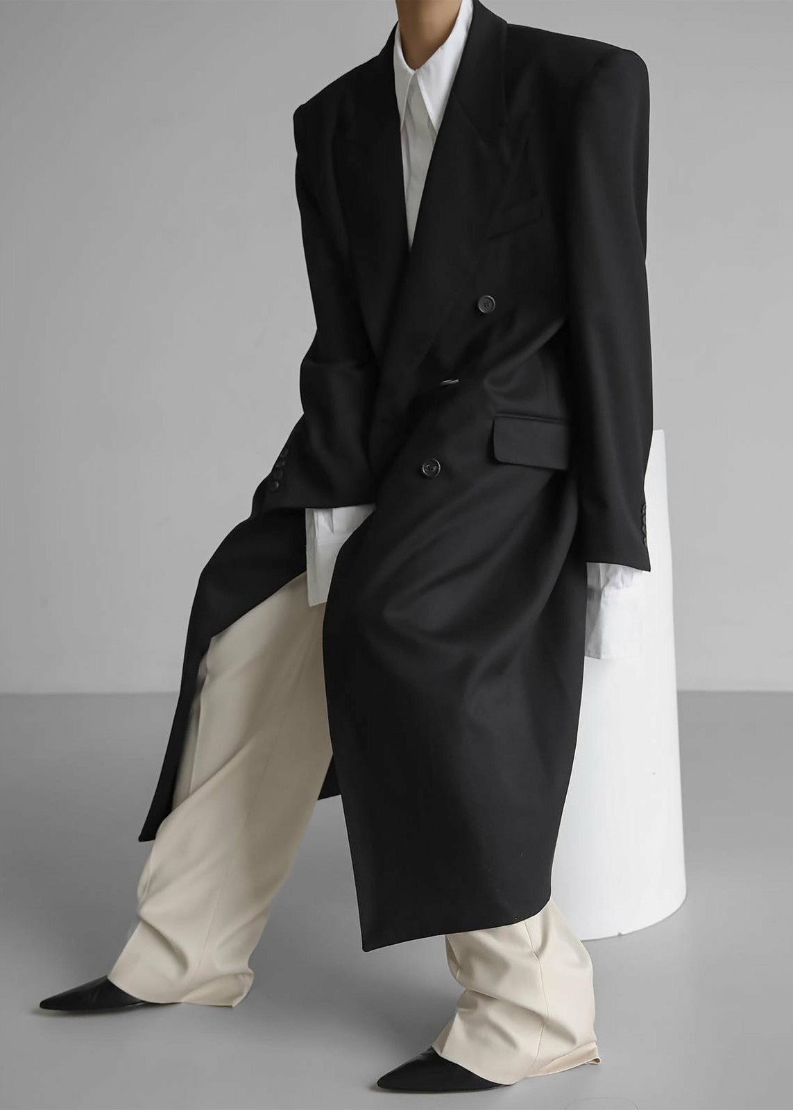 London Double Breasted Coat - Black