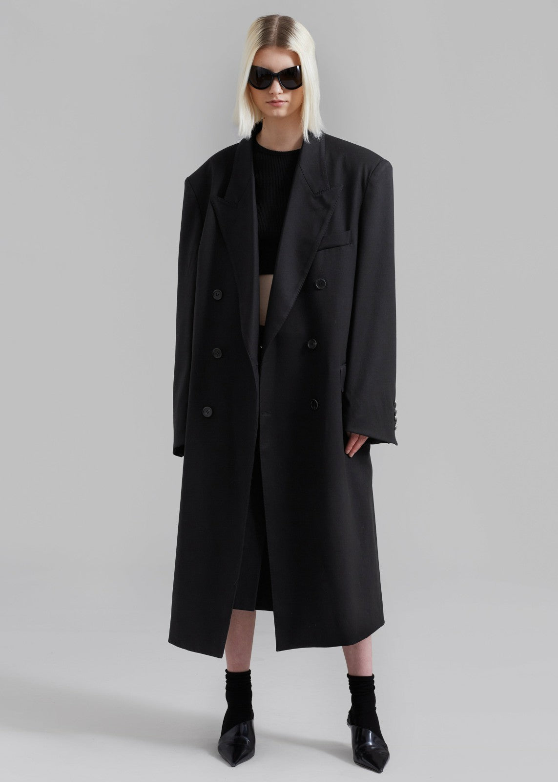 London Double Breasted Coat - Black