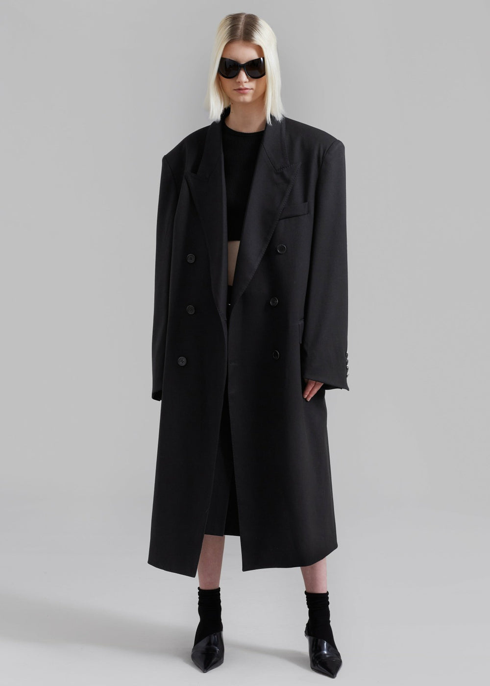 London Double Breasted Coat - Black