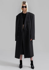 London Double Breasted Coat - Black