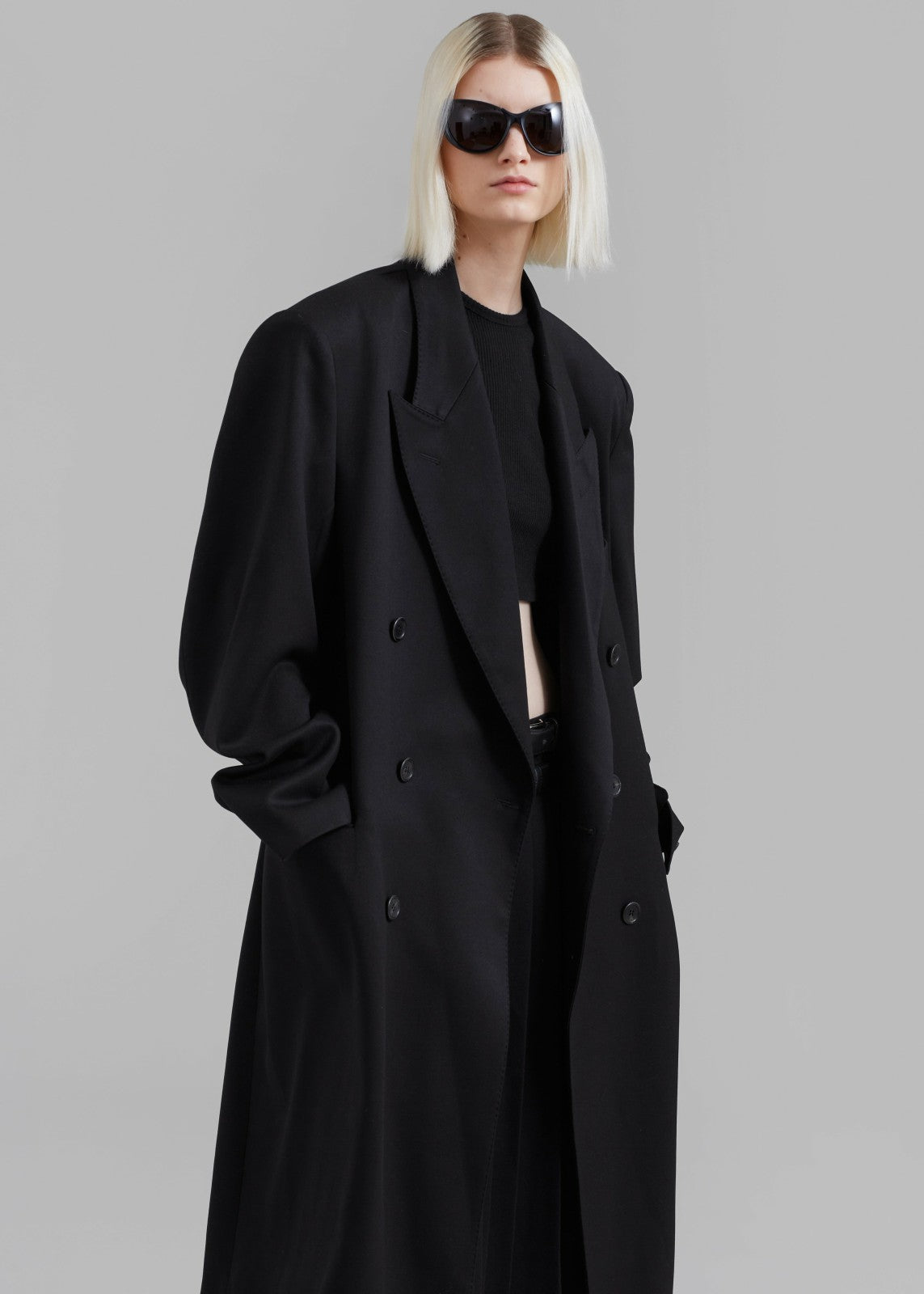 London Double Breasted Coat - Black