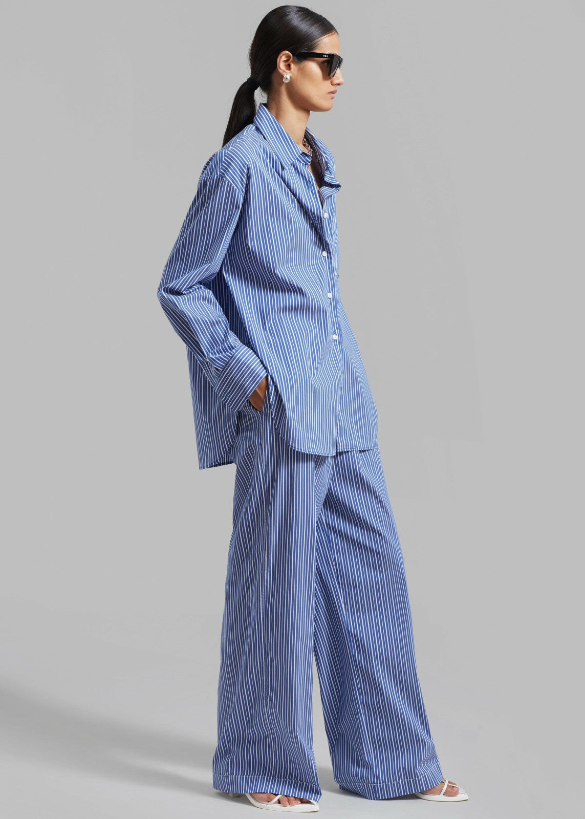 Mirca Elastic Pants - Blue Multi Stripe