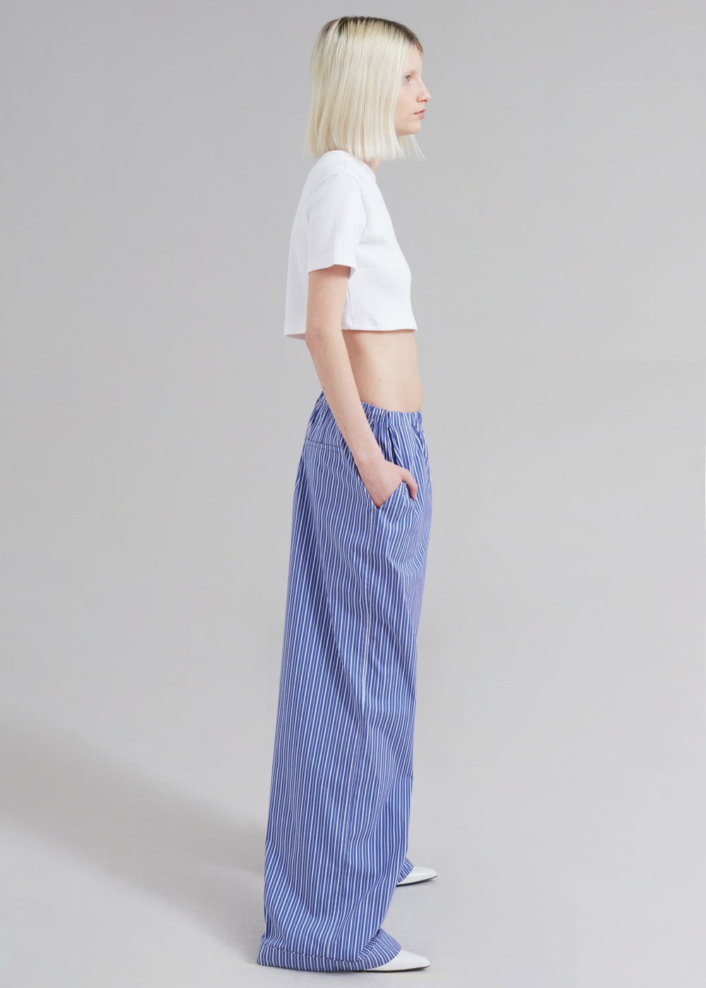 Mirca Elastic Pants - Blue Multi Stripe