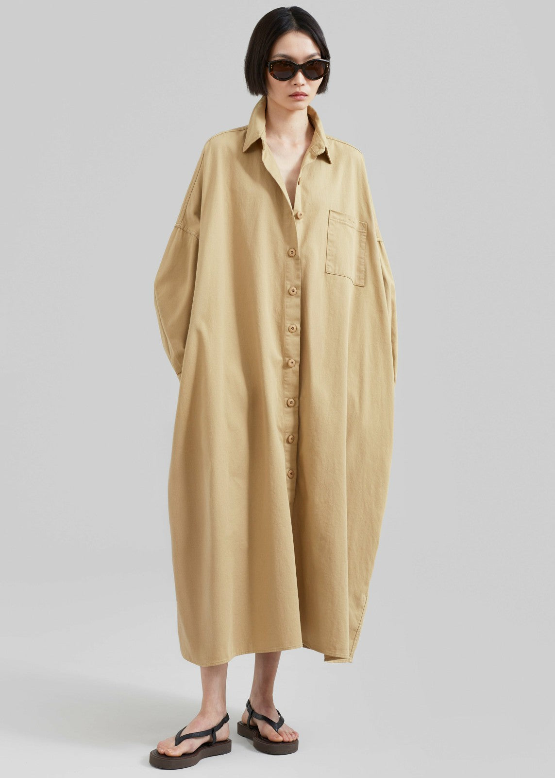 Kason Oversized Shirt Dress - Sahara