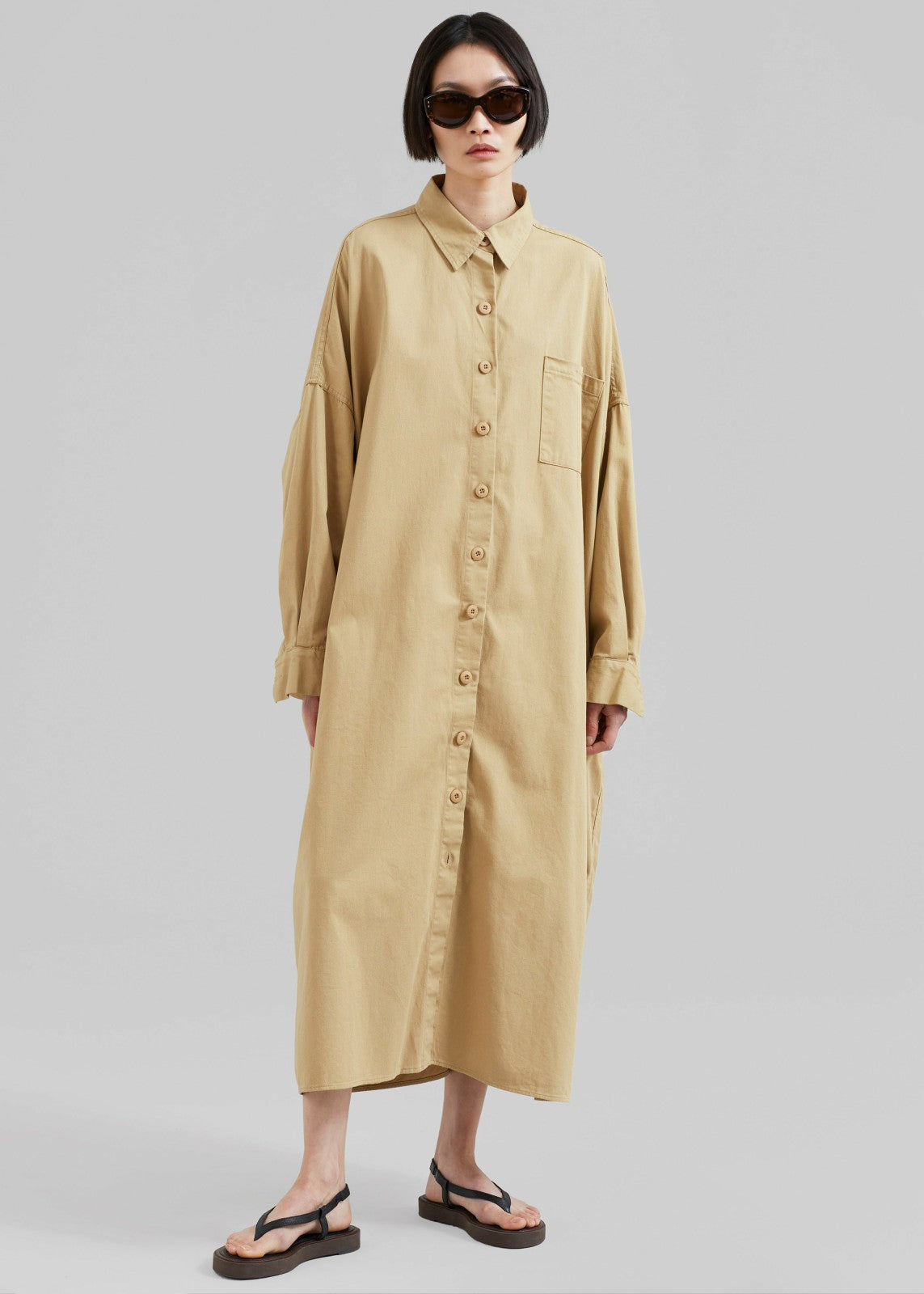 Kason Oversized Shirt Dress - Sahara