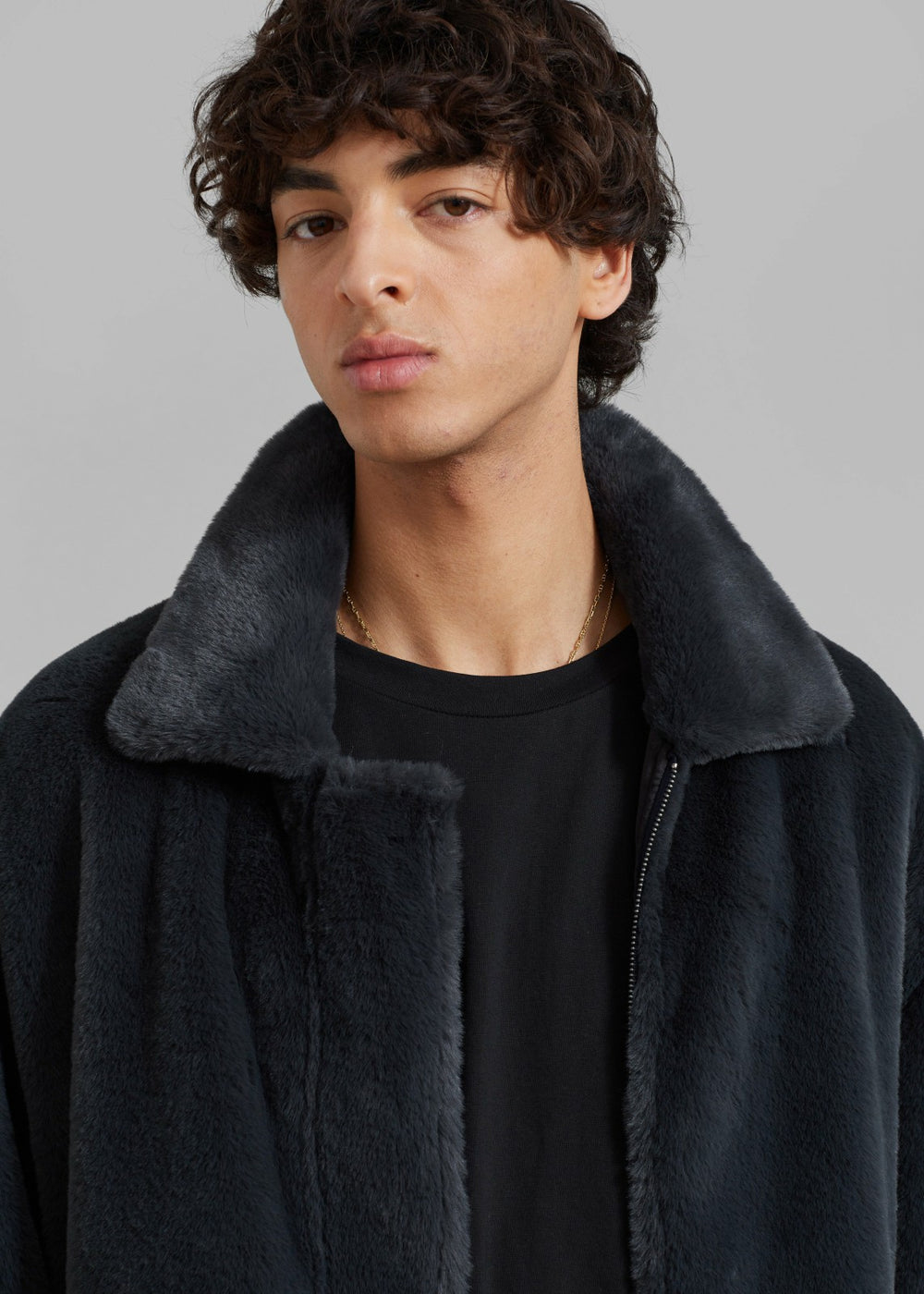 Justin Faux Fur Bomber - Storm