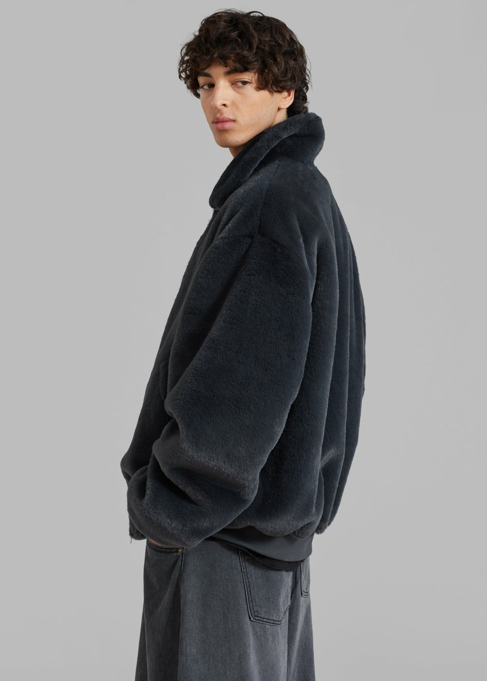 Justin Faux Fur Bomber - Storm