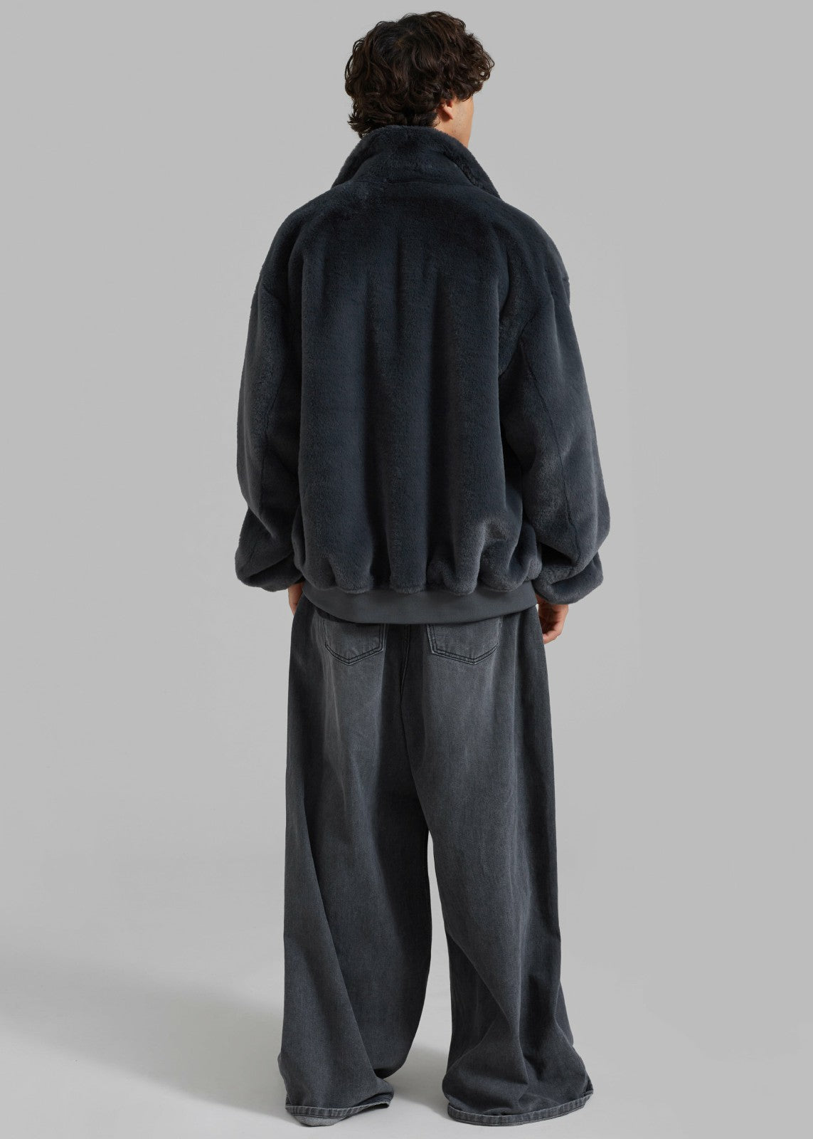 Justin Faux Fur Bomber - Storm