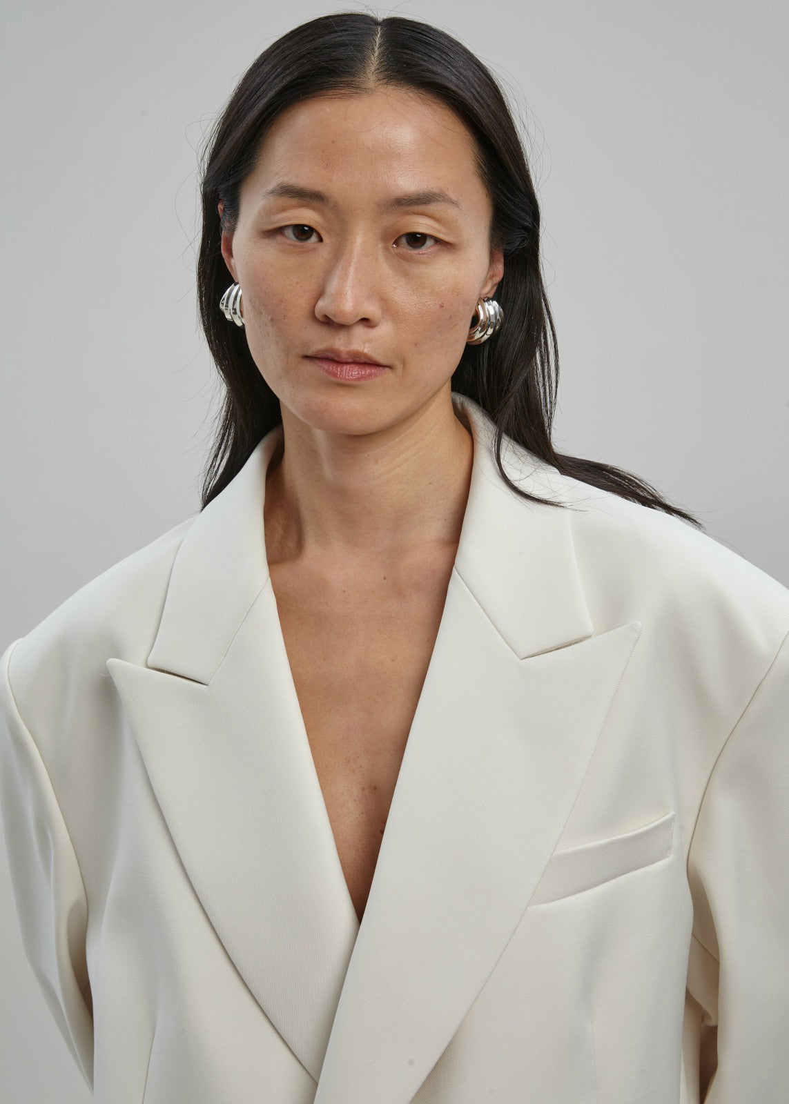Sadie Oversized Double Breasted Blazer - Cream