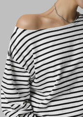 Elin Boatneck Top - Black Stripe
