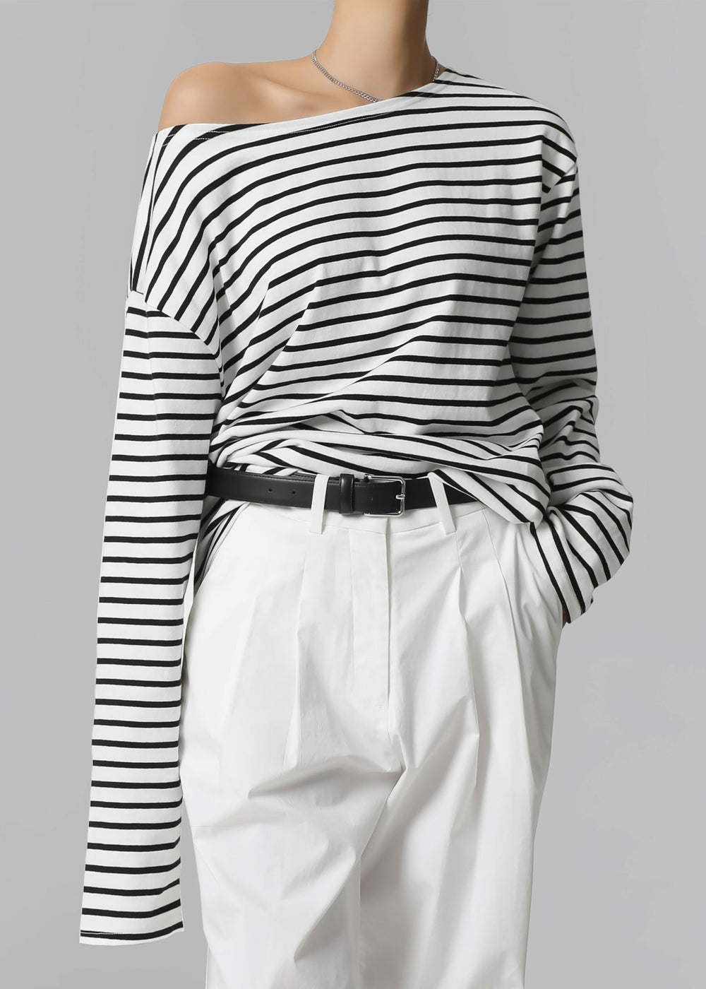 Elin Boatneck Top - Black Stripe