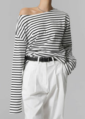 Elin Boatneck Top - Black Stripe
