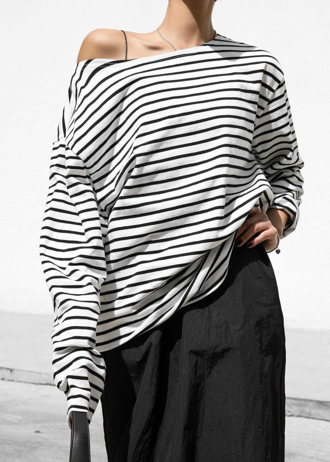 Elin Boatneck Top - Black Stripe