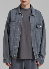 Connor Oversized Denim Jacket - Grey Wash