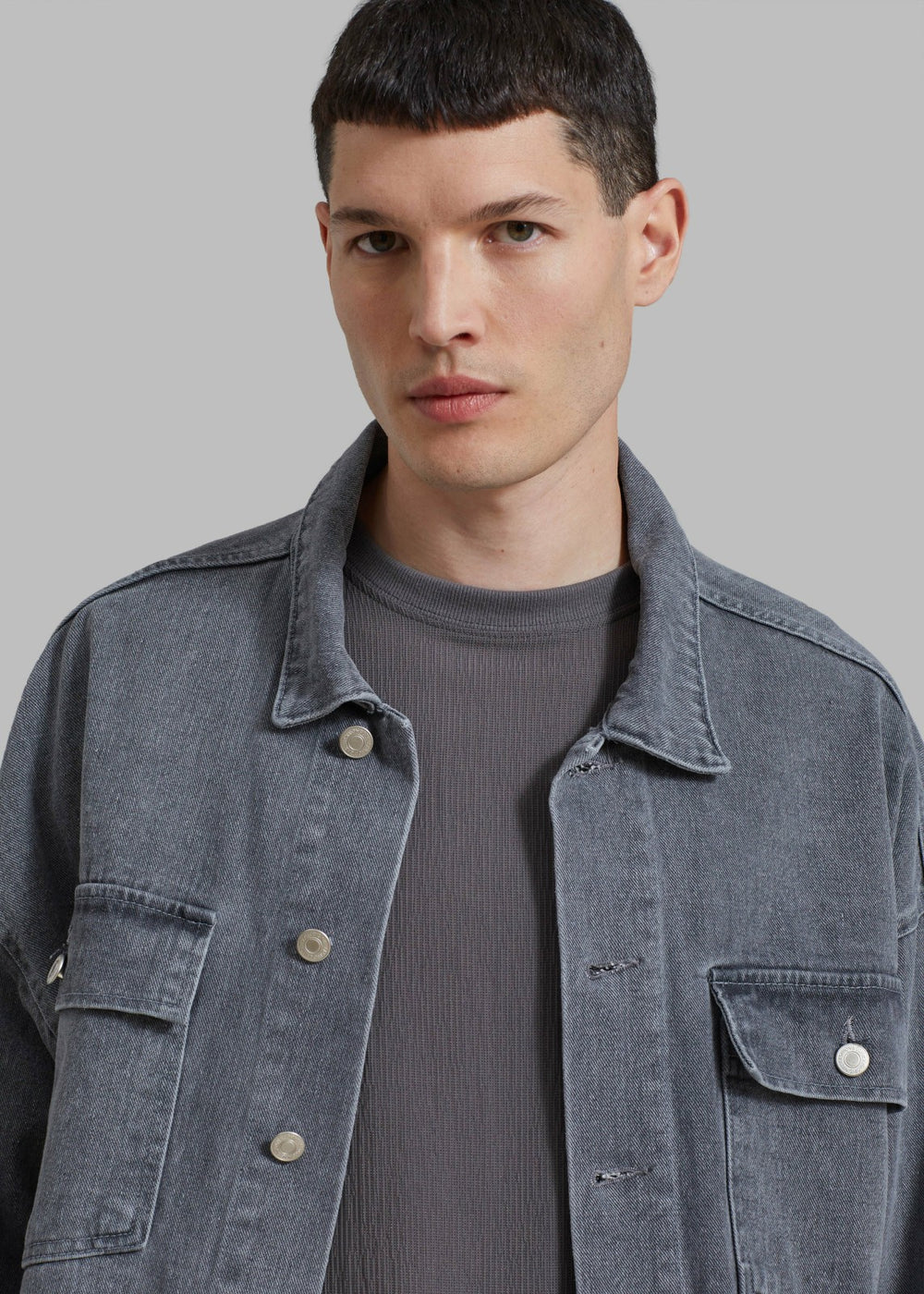Connor Oversized Denim Jacket - Grey Wash