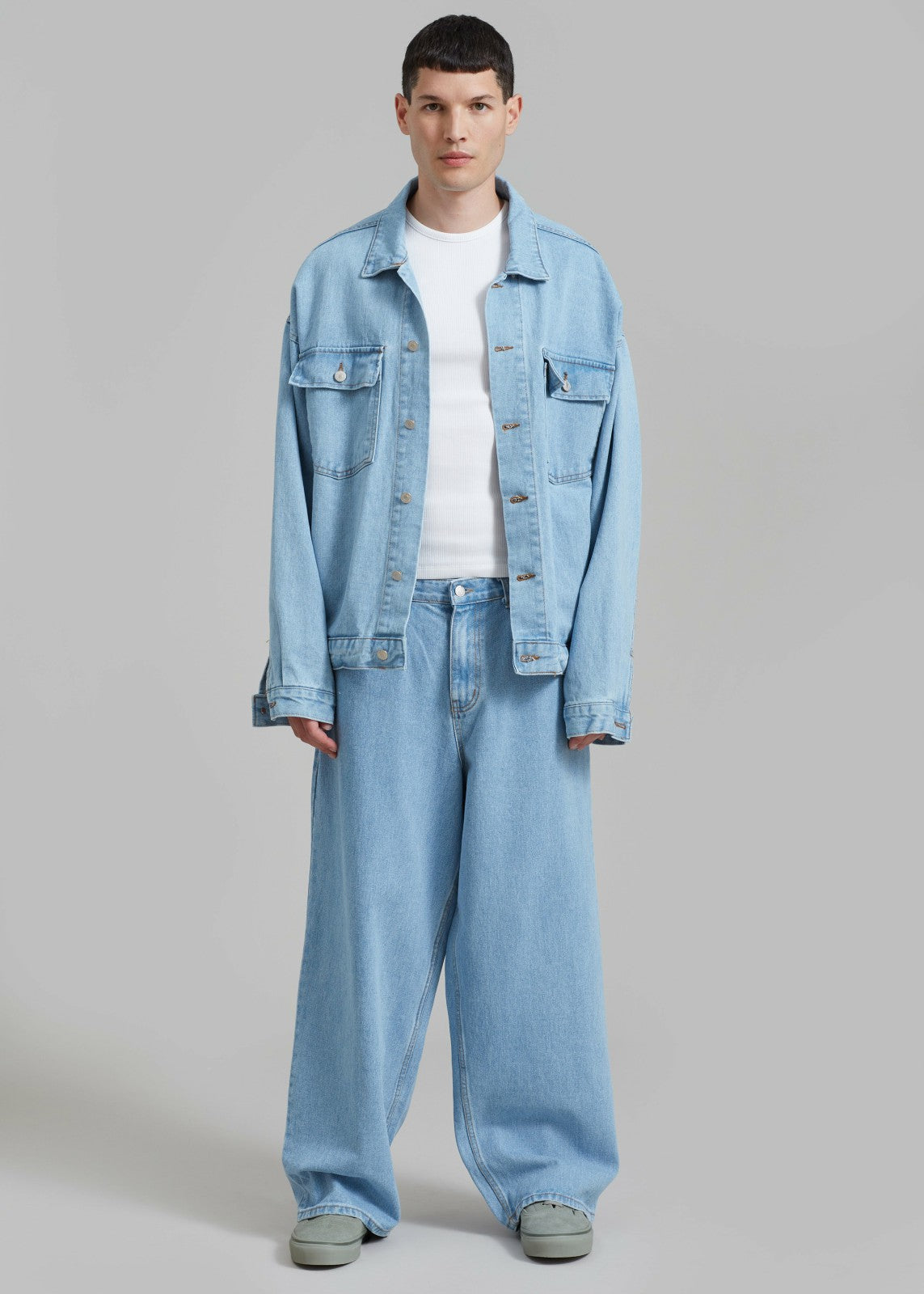Connor Oversized Denim Jacket - Worn Wash