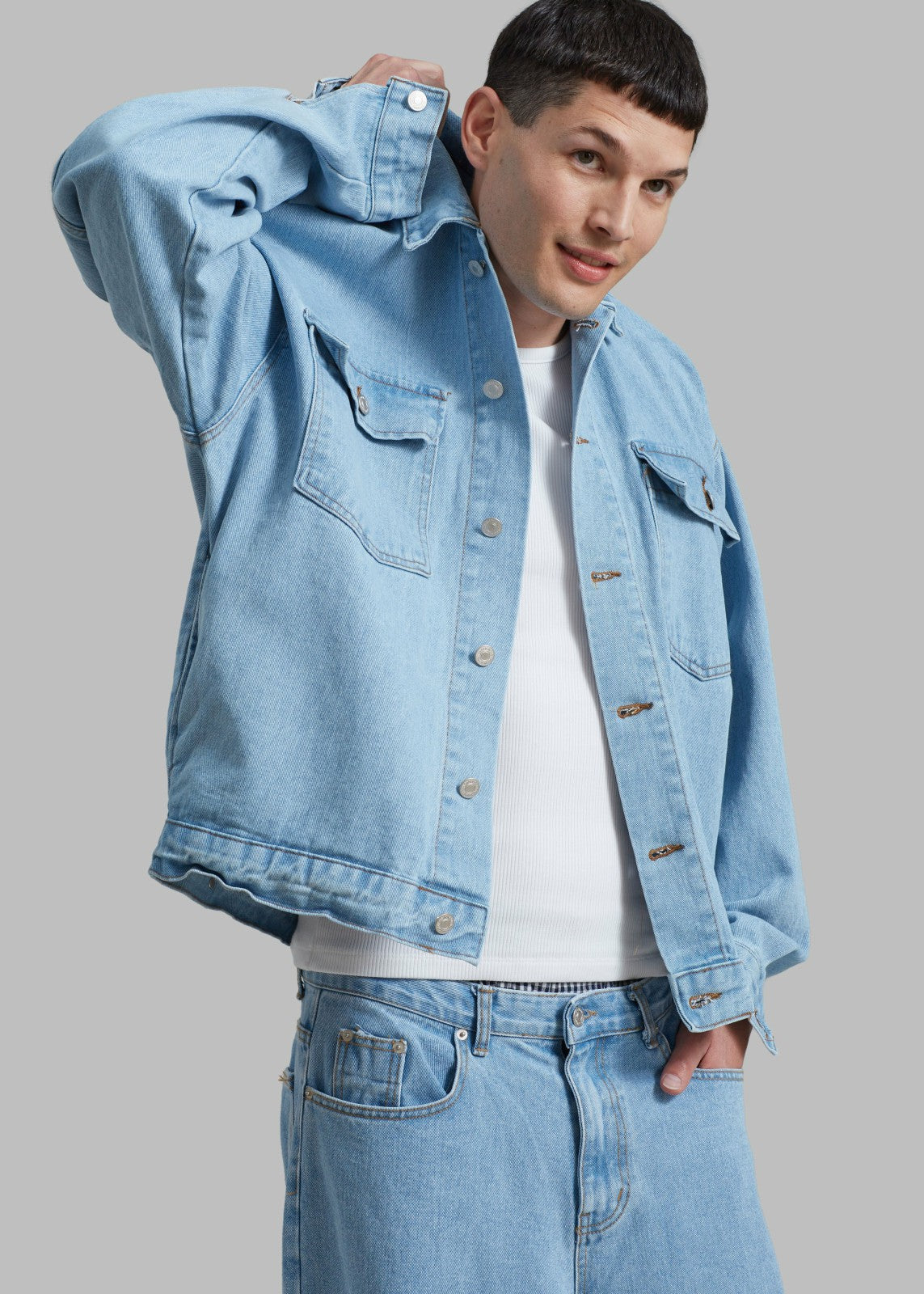 Connor Oversized Denim Jacket - Worn Wash