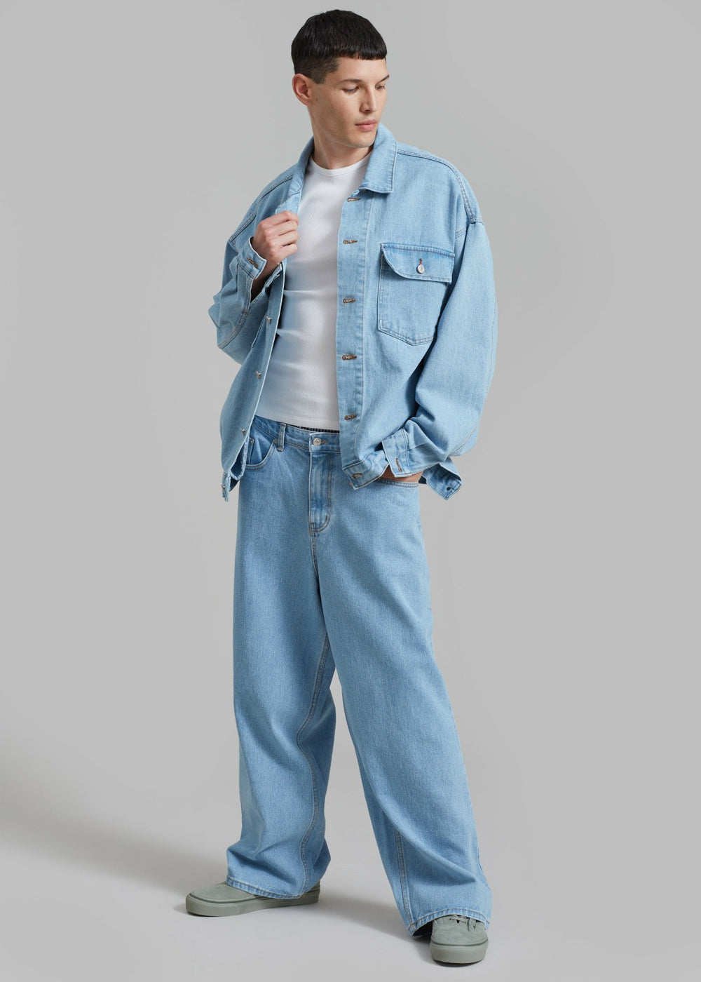 Connor Oversized Denim Jacket - Worn Wash