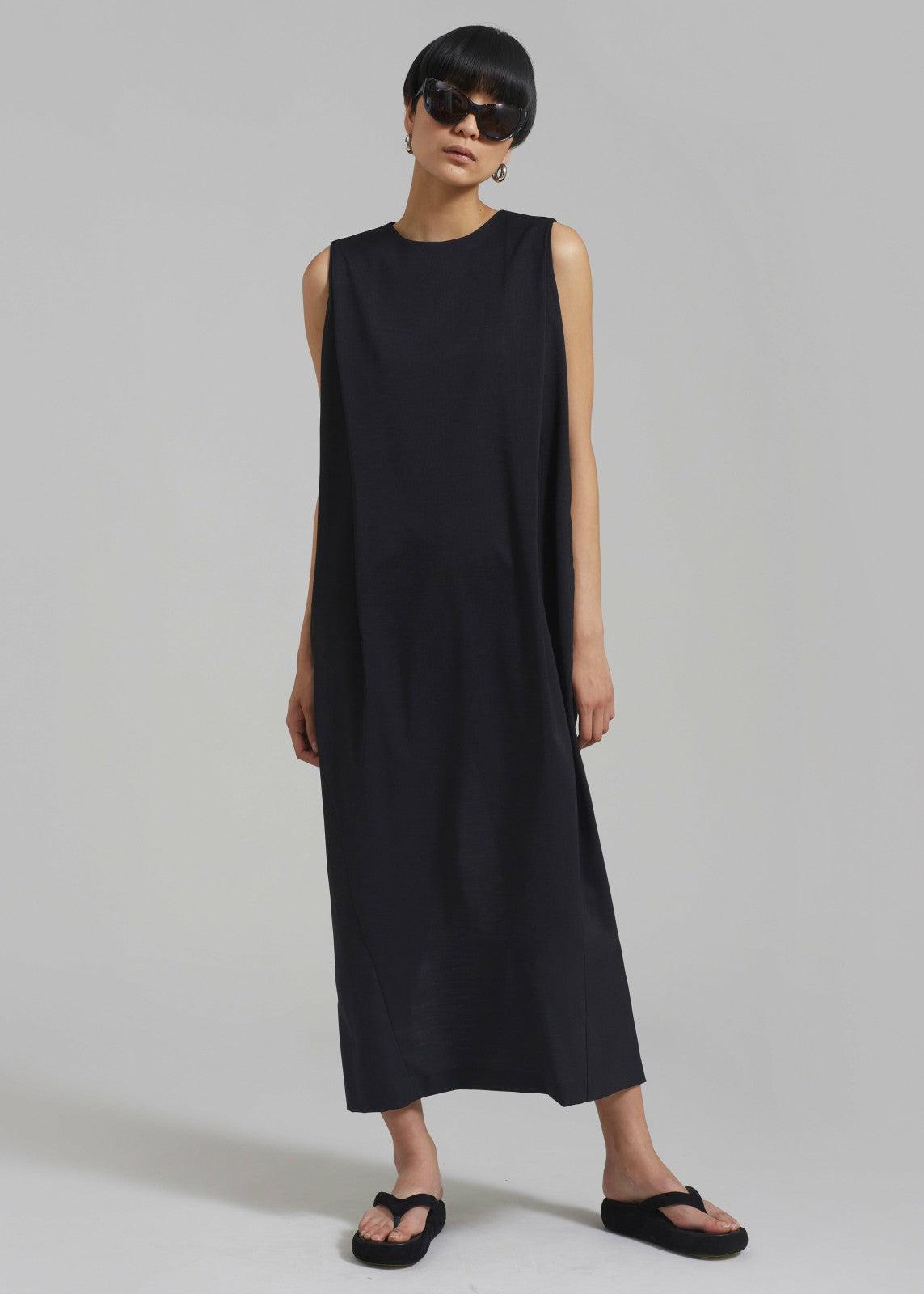 Eryn Sleeveless Pintuck Dress - Black