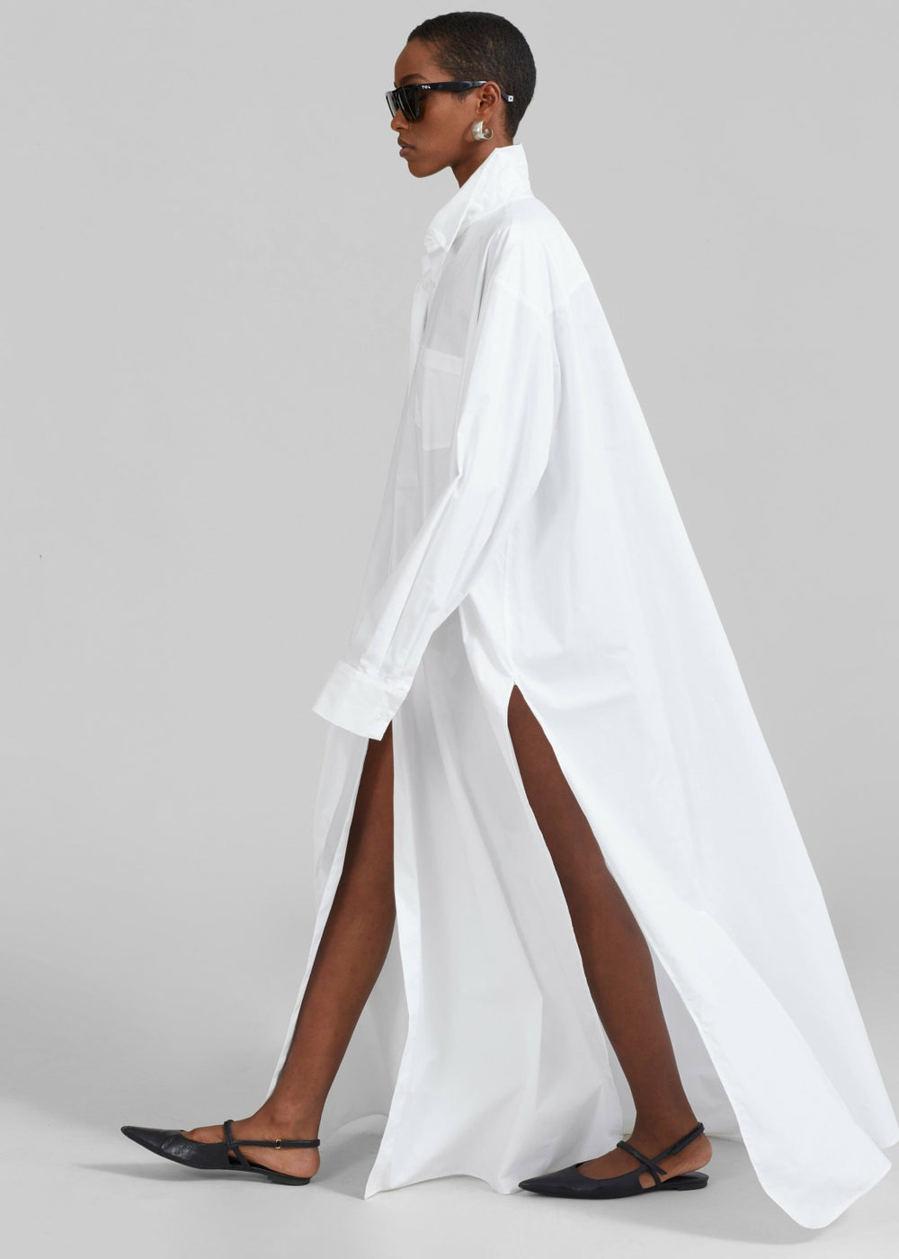 Avery Shirt Dress - White