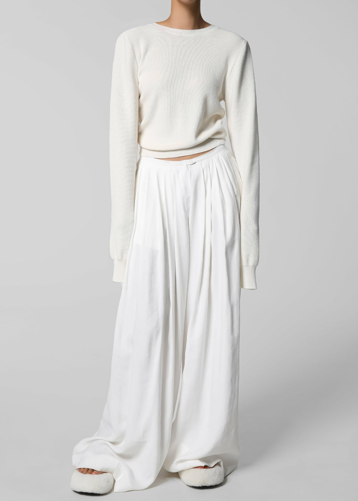 Sloane Wide Leg Trousers - White